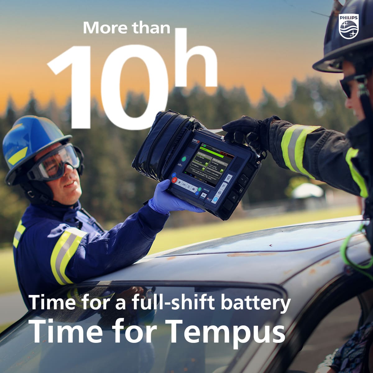 More than 10h Time for a full shift battery, Time for Tempus